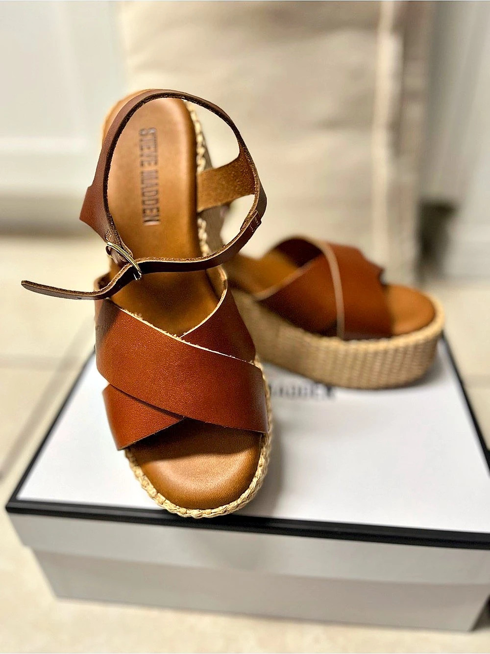 Steve Madden Jetset Wedge Sandals in Brown US 8 Used ONCE